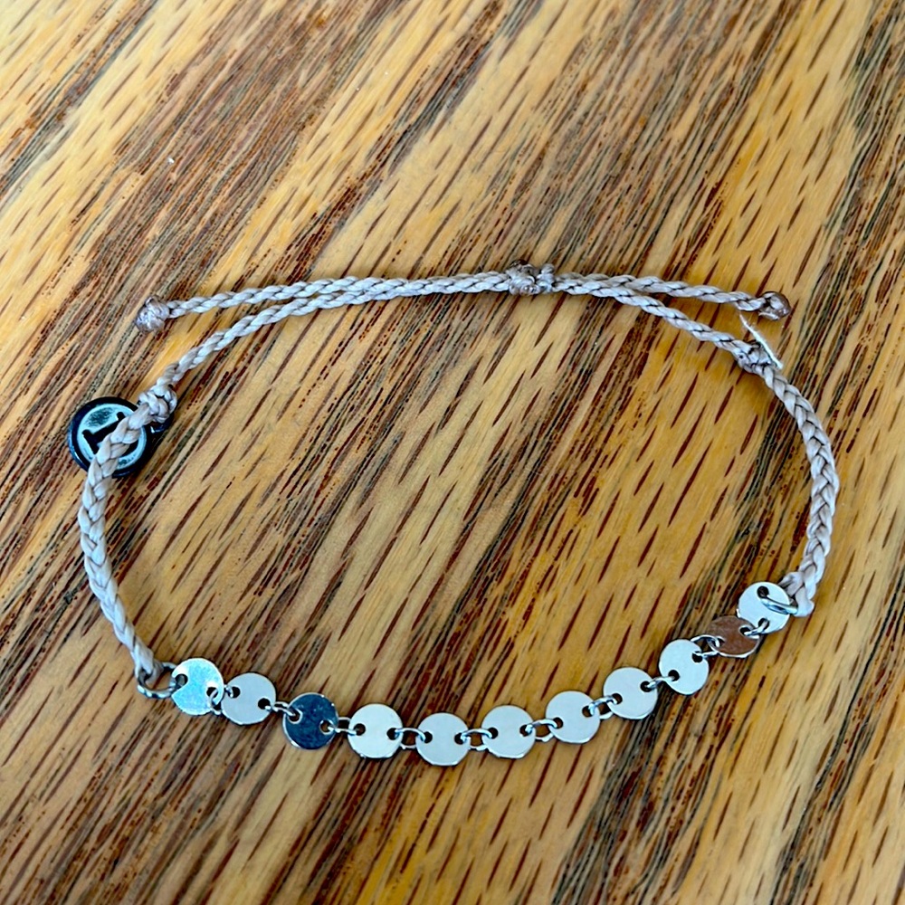 Pura Vida Silver and Tan bracelet